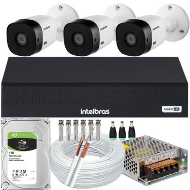 Imagem de Kit 3 Câmeras Intelbras Vhl 1120b Hd Dvr De 8ch 1008-c 1tb
