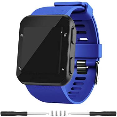 Imagem de Meifox Compatível com pulseira Garmin Forerunner 35, pulseiras de substituição de silicone Solf para relógio Garmin Forerunner 35 (azul marinho)