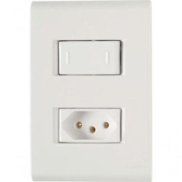 Imagem de Conjunto 4x2 1 Interruptor Paralelo 10 A 250 V 1 Tomada 2p+t 10 A 250 V Tramontina Liz