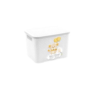 Imagem de Caixa Organizadora Infantil 3,5L Bebê e Mamãe - Monte Líbano (Branco)