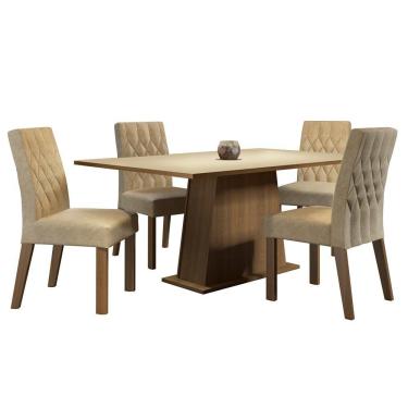 Imagem de Conjunto Sala de Jantar Ingrid com 4 Cadeiras Madesa
