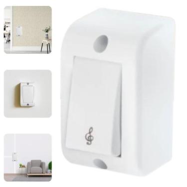 Imagem de Conjunto Interruptor Pulsador de Campainha Sobrepor Branco - FAME