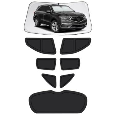 Imagem de Persianas de janela de carro para Acura MDX 2014-2020, capas de janela de carro completas para privacidade, para-sol para janelas laterais do para-brisa dianteiro traseiro MDX para bloquear UV e