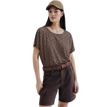 Imagem de Blusa Feminina Hering Animal Print Marrom-Feminino