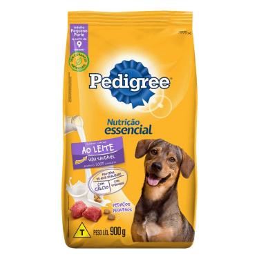 Imagem de Ração para Cães Pedigree Nutrição Essencial Adultos 9+ Pequeno Porte Sabor Carne ao Leite 900g
