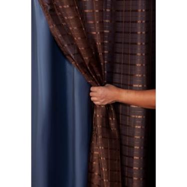 Imagem de Cortina Blackout prata 2,80 m x 2,30 m com Xadrez para sala quarto porta balcão(TABACO,2.00mt LARGURA x 1.40mt ALTURA)