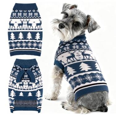 Imagem de BAOBICUTE Suéteres de Natal para cães pequenos, médios, grandes, meninas, meninos, malha de gola rolê, suéter duplo para cães, roupas de inverno, grosso, quente, para animais de estimação, estampa de