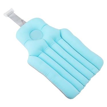 Imagem de TOPINCN Almofada de Banho Corporal para Banheira, Almofada de Banheira Macia para Suporte de Cabeça e Pescoço, Almofada de Banheira para Adultos Almofada de Encosto de Cabeça Com Furo, (Azul)