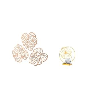 Imagem de Fenteer Arte de Parede em Madeira E Ferro com Folhas de Palmeira Tropical, Decoração Criativa de Selva, Ornamento para Quarto, Banheiro, Escritório, Estante,