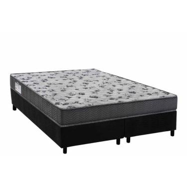 Imagem de Cama Box Queen: Colchão Ortopédico Ortobom D33 Anatômico Iso 100 Ultra Firme + Base Crc Suede Black (158x198)