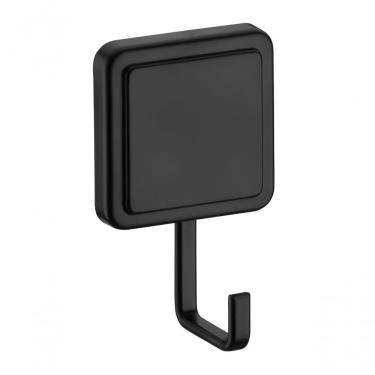Imagem de Cabide Gancho Preto Fosco Fixação Por Adesivo Norbond Future 185pt