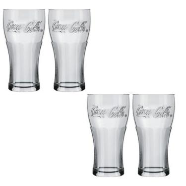 Imagem de Conjunto 4 Copo de Vidro 470ML Coca-Cola Transparente Nadir - NADIR FI
