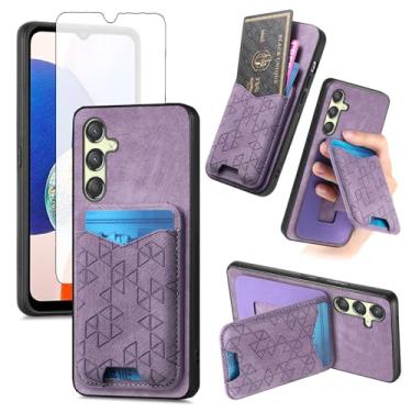 Imagem de Asuwish Capa de telefone para Samsung Galaxy A16 5G/4G capa carteira com protetor de tela de vidro temperado fino suporte para cartão de crédito bolsa celular antiqueda embutida A 16 16A SM-A166U