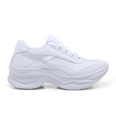 Imagem de THOWS Tênis Feminino Casual, Confortável para Passeio, Leve e Resistente (Branco, BR, Adulto, Numérico, 34)