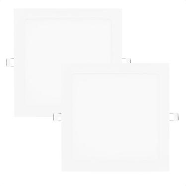 Imagem de Kit 2 Painel Led Quadrado Embutir 12W Bivolt Taschibra 4000K