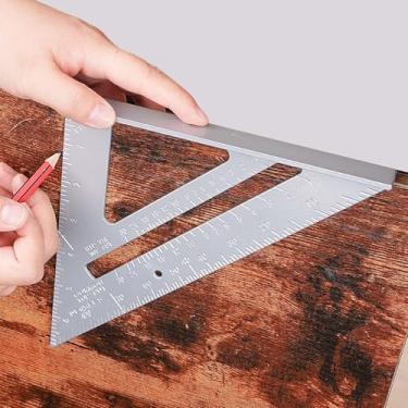 Imagem de Quadrado de viga de alumínio de 17 cm, quadrado de carpinteiro triangular, ferramenta de layout de medição de carpinteiro, régua triangular para marcenaria, engenharia e construção