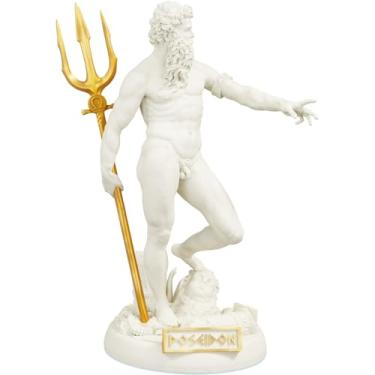 Imagem de Estátua Poseidon Deus Grego Netuno - Versão 4 - Nu (Mármore Dourado)