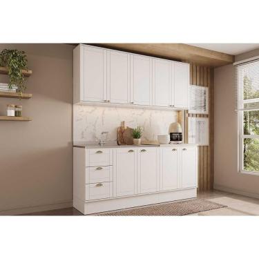 Imagem de Kit De Cozinha Completa 4 Peças Bella (2aéreos+2balcões) C4p170 Branco - Carraro