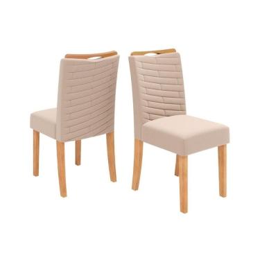 Imagem de Cadeira Sala De Jantar Julia Cedro-suede Kraft Bege - Dj Móveis