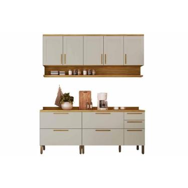 Imagem de Cozinha Completa Riesling 4 Peças (2aéreos+2balcões) C4p247 Amendoa-off White - Ronipa