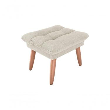 Imagem de Puff Premium Descando Decorativo Sala Nantes Boucle Bege Matrix