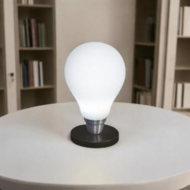 Imagem de Luminária Lâmpada 3D de Mesa Branca com Base Bivolt - Ilha Quadros