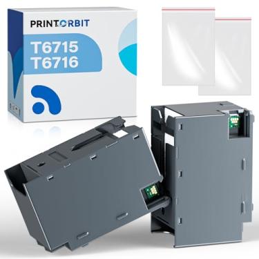 Imagem de PRINTORBIT T6715 T6716 Caixa de manutenção de tinta para impressoras Workforce Pro WF-4730 WF-4740 WF-3820 WF-4734 WF-3834 WF-4720 WF-4830 ET-4040 EC-4020 EC-4030, T6716 715000 Caixa de manutenção