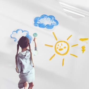 Imagem de Papel de parede transparente, papel de parede de contato com adsorção eletrostática infantil removível para escrever quadro apagável a seco cozinha à prova d'água Backsplash resistente ao calor papel