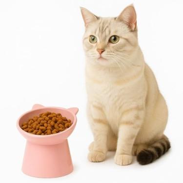 Imagem de Comedouro Inclinado Elevado para Cachorro e Gato (ROSA)