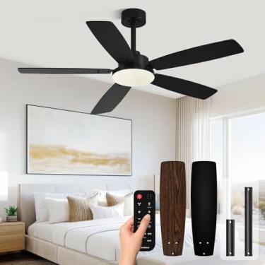 Imagem de Conciseer Ventiladores De Teto Modernos De 52 Polegadas Com Luzes E Controle Remoto Para Quarto, Sala De Estar, Cozinha, Escritório, Ambientes Internos E Externos, Reguláveis Em 3 Circuitos, Duas Co