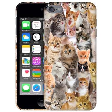 Imagem de SM CASES Capa para iPod Touch 7, capa para iPod Touch 6, capa para iPod Touch 5 - Capa de plástico rígido com design de colagem de gatos e gatinhos impressos em 3D para iPod Touch 7/6/5.
