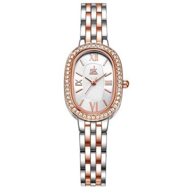 Imagem de Relógio de pulso de quartzo feminino design elegante strass minimalista