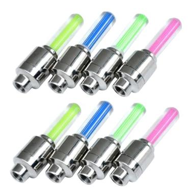 Imagem de JOINPAYA 8 peças cores luz bicicleta led pneu roda pneu neon ciclismo carro bonés vaga-lume raio lâmpada flash luz