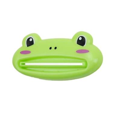 Imagem de Espremedor de tubo de pasta de dente de animal fofo, dispensador de banheiro de plástico com design de sapo, utensílio multifuncional de cozinha e banheiro