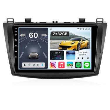 Imagem de Leadfan Rádio estéreo para Mazda 3 2009 2010 2011 2012 2013 estéreo sem fio CarPlay/Android Auto/Mirrolink tela sensível ao toque de 9 polegadas para Mazda 3 unidade principal/GPS/Bluetooth/FM/AHD