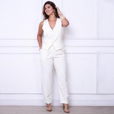 Imagem de Calça Mirela BBonnie – Alfaiataria Sensorial com Cinto Off-Feminino