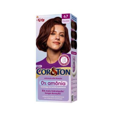 Imagem de Tintura Cor&Ton Sem Amônia Chocolate 6.7 Kit