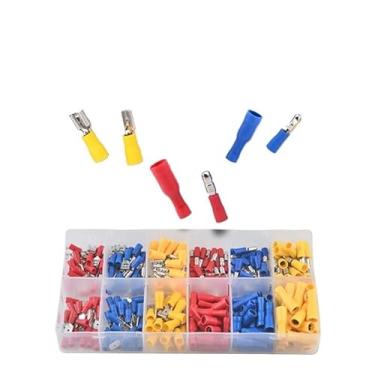 Imagem de FDD/FRD/MDD/MPD 240 peças Inserção em forma de terminal isolado fêmea conector de fio rápido AWG 22-10 juntas de crimpagem elétrica