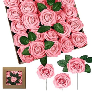 Imagem de Buquê de decoração de espuma faça você mesmo caixa dia dia pc simulação de flores festival 25 rosa ilustração falsa casa casamento presente dos namorados decoração de casa flores pretas artificiais