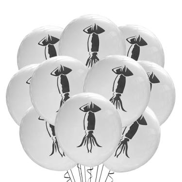Imagem de Malayan Products Squid Balloons 12 Count Latex, Calamari Birthday Decorations, Cuttlefish Ocean Animal Theme Party, Seafood Event 12Inch Standard Size