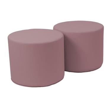 Imagem de Conjunto de 2 peças com detalhes redondos de 38 cm para crianças de 3 a 7 anos (altura do assento de 30,5 cm; móveis infantis modernos, assentos leves de espuma para casa, sala de jogos, sala de aula