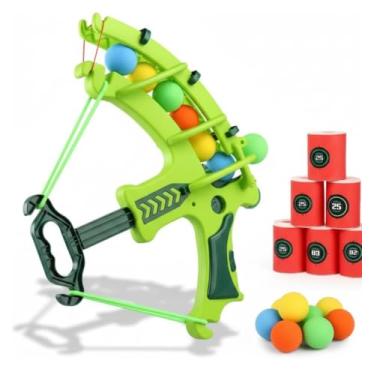 Imagem de Brinquedo Arco e Flecha Infantil 12 Peças – Bolas de Espuma + Alvos, Tiro Macio e Seguro, Diversão Indoor/Outdoor, Educativo, Coordenação Motora, Presente para Meninos e Meninas 3 a 8 Anos