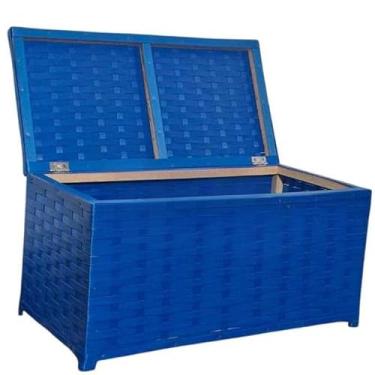 Imagem de Baú Organizador Horizontal 45 Litros - Caixa de Brinquedos em Fibra Sintética 60x30x30cm com Alça(azul)