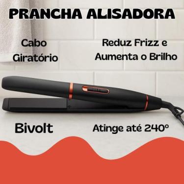 Imagem de Chapinha Prancha Alisadora Cabelos Lisos Brilho Reduz Frizz Acabamento