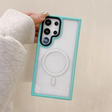 Imagem de Capa protetora magnética com absorção de impacto para carregamento do Samsung Galaxy S25 S24 Ultra Plus (para Galaxy S24 Ultra/AZUL CELESTE)