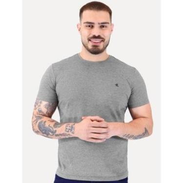 Imagem de Camiseta Calvin Klein Jeans Masculina CK Bordado Peito Cinza Mescla-Masculino