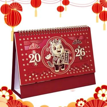 Imagem de Calendário Mensal 2026, Festa da Primavera com Espaço para Anotações, Ano Do Cavalo Com 12 Meses, Para Sala De Aula Escritório Quarto Estar Estudantes Professores Adultos