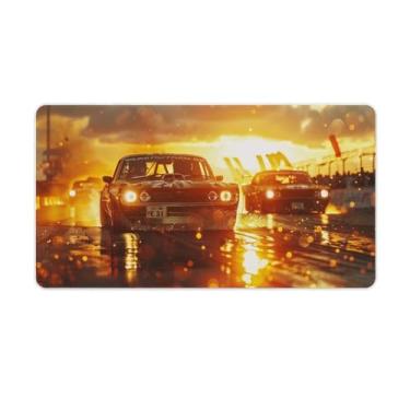Imagem de FoRes JDM Tapetes de mouse grandes para jogos JDM Muscle Car Sunset Tapete de mesa base de borracha antiderrapante acessórios de computador suprimentos para escritório casa 40 x 75 cm