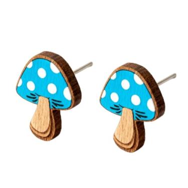 Imagem de Brincos de madeira para mulheres, pé grande, softball, tênis, pinguim, tartaruga, cão, gato, vaca, pato, Papai Noel, preguiça, hipopótamo, margarida, golfinho, fofo, vintage, hipoalergênico, brincos