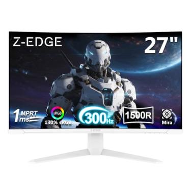 Imagem de Monitor curvo para jogos Z-Edge de 27 polegadas, monitor curvo FHD 1080P 300Hz, monitor de computador 1500R, UG27S (branco), 2 portas DP 1.4 e 2 portas HDMI 2.0